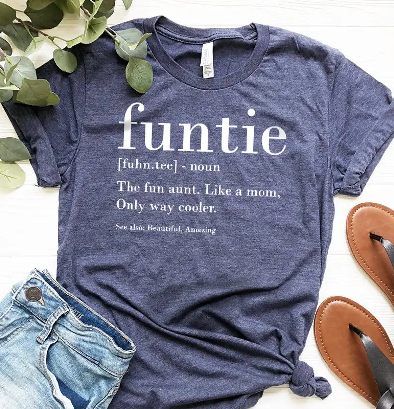 

Gift For Aunt Auntie 100% Funny Letter Birthday Shirt Fashion Plus Size O Neck Graphic T-shirt Short Sleeve Casual Top Tees lady