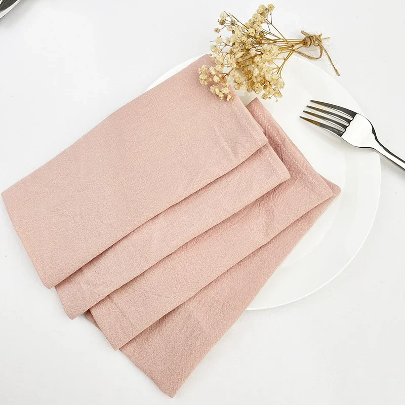 10PC 40x40CM Cotton Hotel Serving Cloth Napkins Fabric Family Dinner Kitchen Green Tea Towels Table Mat Wedding Table Decoration