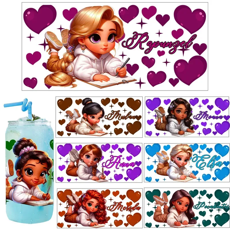 

16 Style Cartoon little princes UV Sticker Party DIY Decals 3D transfers uvdtf tumbler seal stickers 16oz uv dtf cup wraps