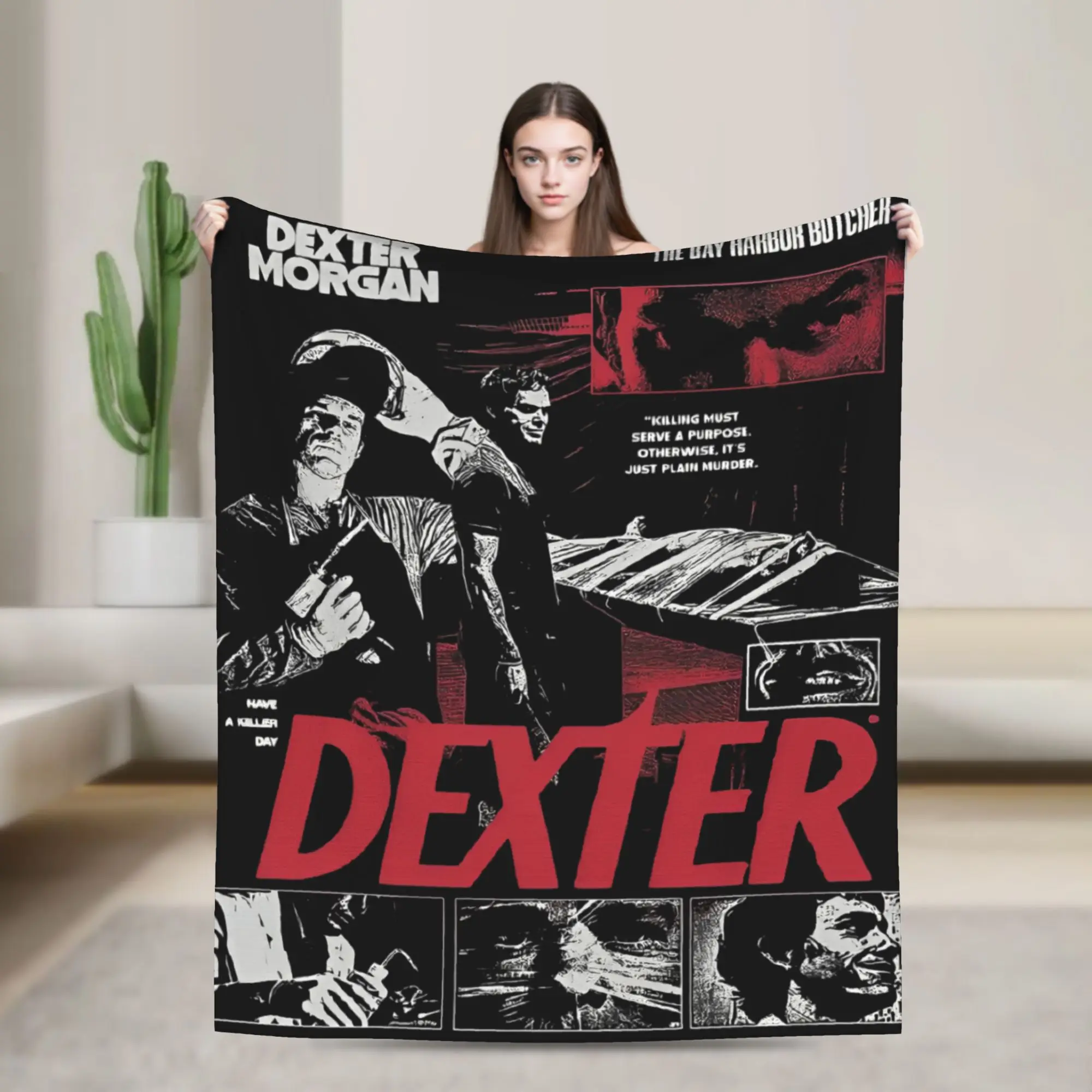 ديكستر مورغان غطاء بطانية الفانيلا فيلم الرعب بطانية رمي فائقة النعومة للمنزل الأريكة المفرش #2