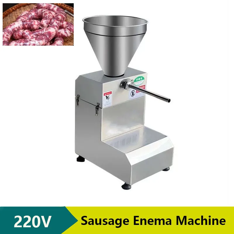 

220V Electric Sausage Enema Machine Adjustable Speed Casings Enema Machine Commerical 15kg Large Capacity Hopper Sausage Stuffer