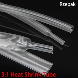 1 Meter Clear 3:1 Heat Shrink Tube With Double Wall Glue Tube Diameter 1.6/2.4/3.2/4.8/6.4/7.9/9.5/12.7/15.4/19.1/25.4/30/39/50