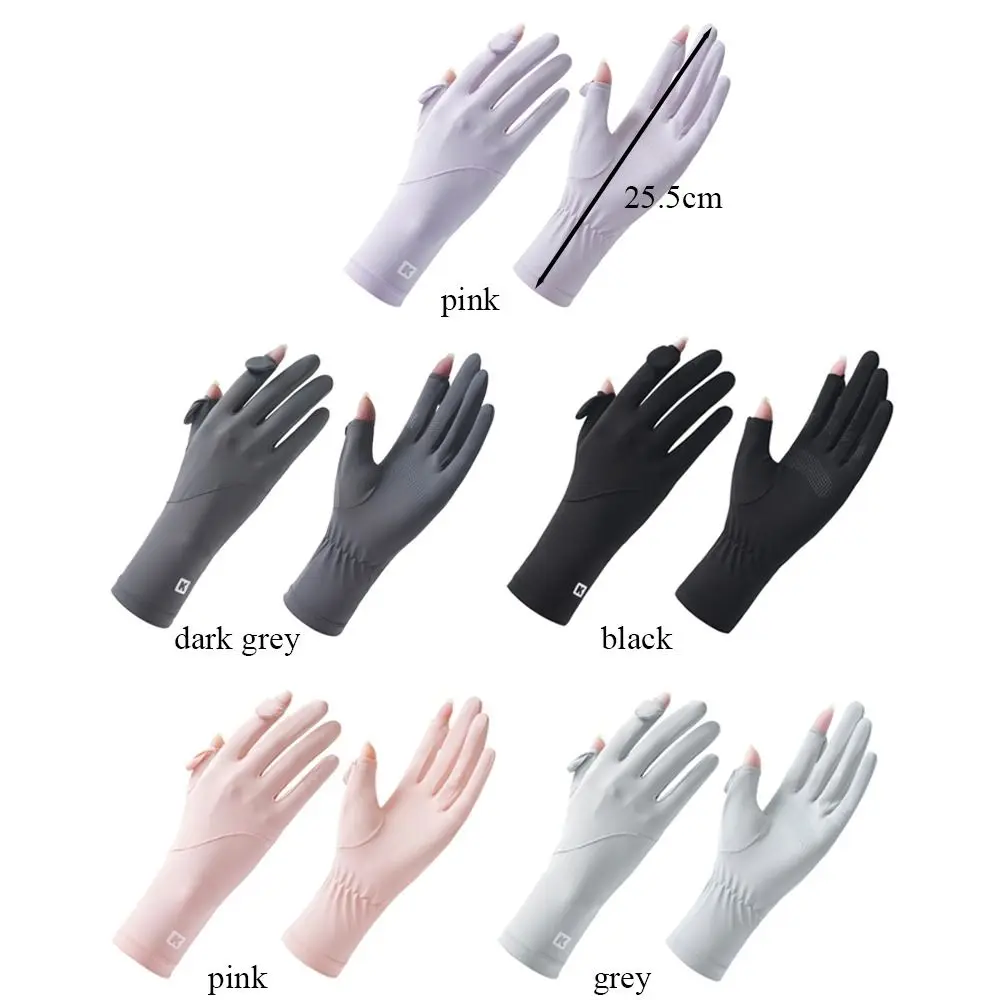 موضة رقيقة قفازات واقية من الشمس الجليد الحرير مطاطا المضادة للأشعة فوق البنفسجية القفازات شاشة تعمل باللمس زلة مقاومة الدراجات القيادة قفازات تشغيل الرياضة