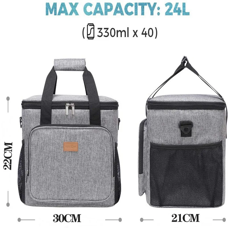 Thermal Insulated Handbag Portable Lunch Box Wine Beer Cooler Crossbody Shoulder Bag Pastry Cake Camp Picnic Food Container