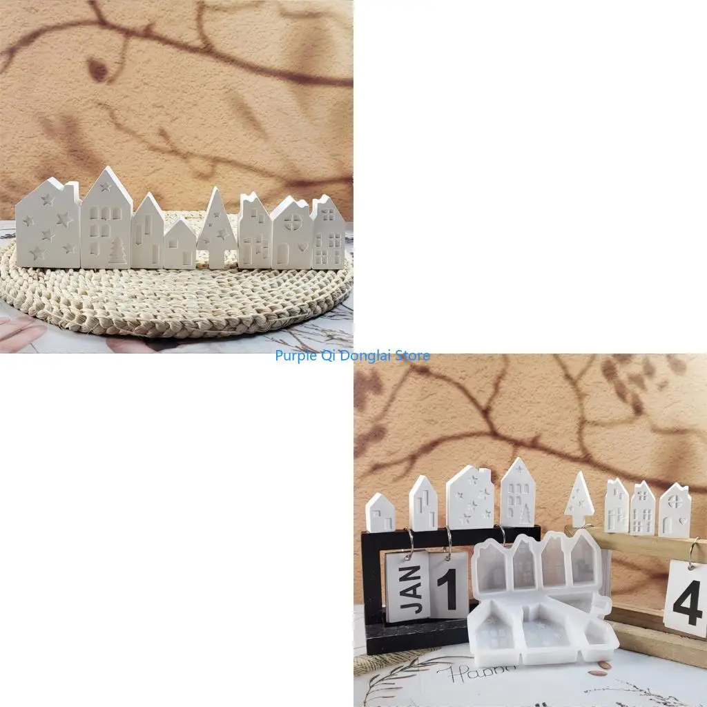 

L21E Silicone House Mould for Artistics Resin Cement Creation Decorative Desktop Displays and Craft Projects