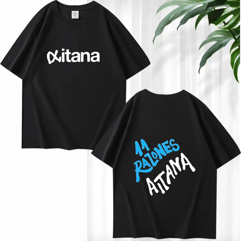 

Singer Aitana Ocana Double Sided Oversized graphic T Shirts men women fashion 100% Cotton short sleeve Summer print Unisex tops