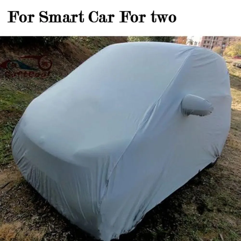 Car Cover Water-Proof Dust-Proof Sun Resistant Protection For Mercedes-Benz Smart For Two & For Four Silver