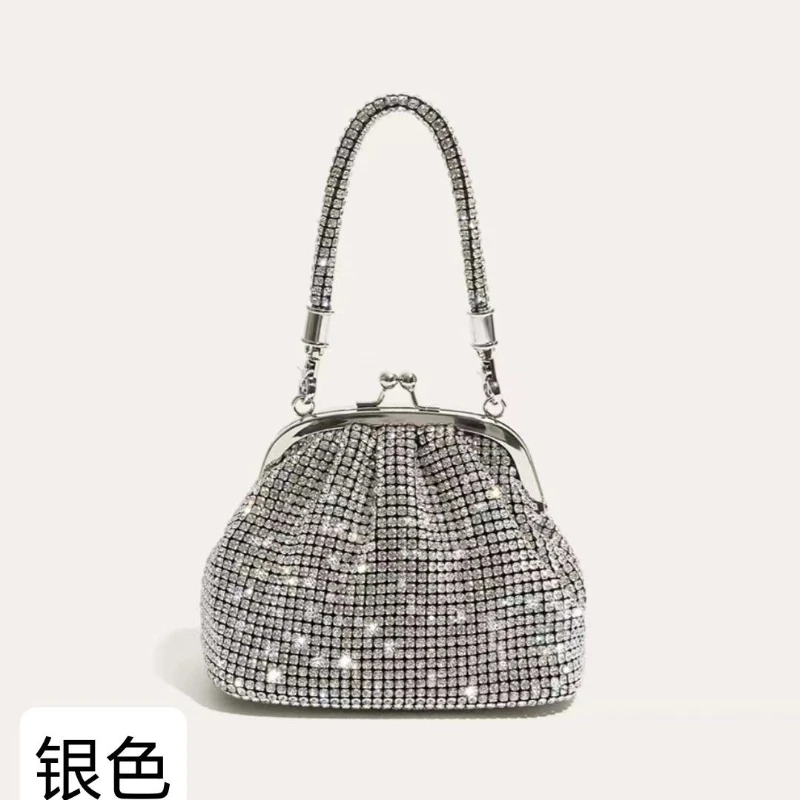 2026 New Fashion Package Diamond Fringed Handbag Alloy Rhinestone All-match Dinner Bag Versatile Youth Women Pack