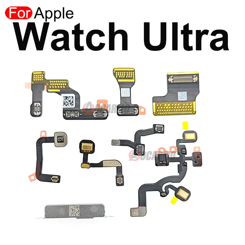 Aocarmo untuk Apple Watch Ultra 49mm LCD Power mikrofon mahkota Bluetooth papan kecil koneksi baterai Flex kabel perbaikan bagian