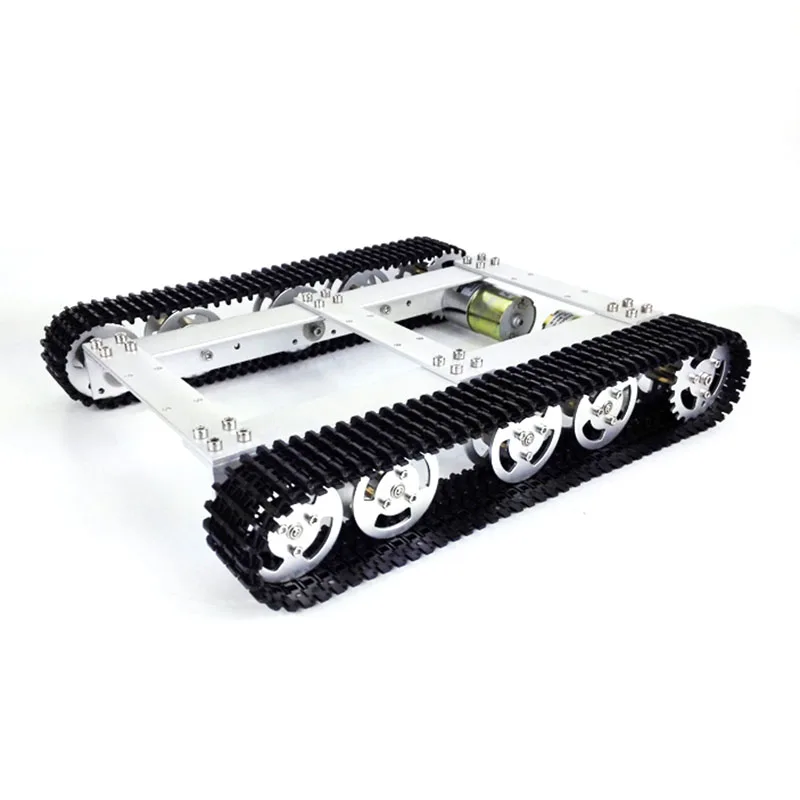 Tracked Tank Vehicle, Aluminum Alloy DIY Robot Model, Supports Four-Wheel-Drive Tracked Vehicle Development