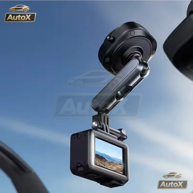 Supporto per action camera per auto con aspirazione elettrica automatica X 360 °   Regolazione compatibile con la serie DJI/AKASO/GoPro/Insta360