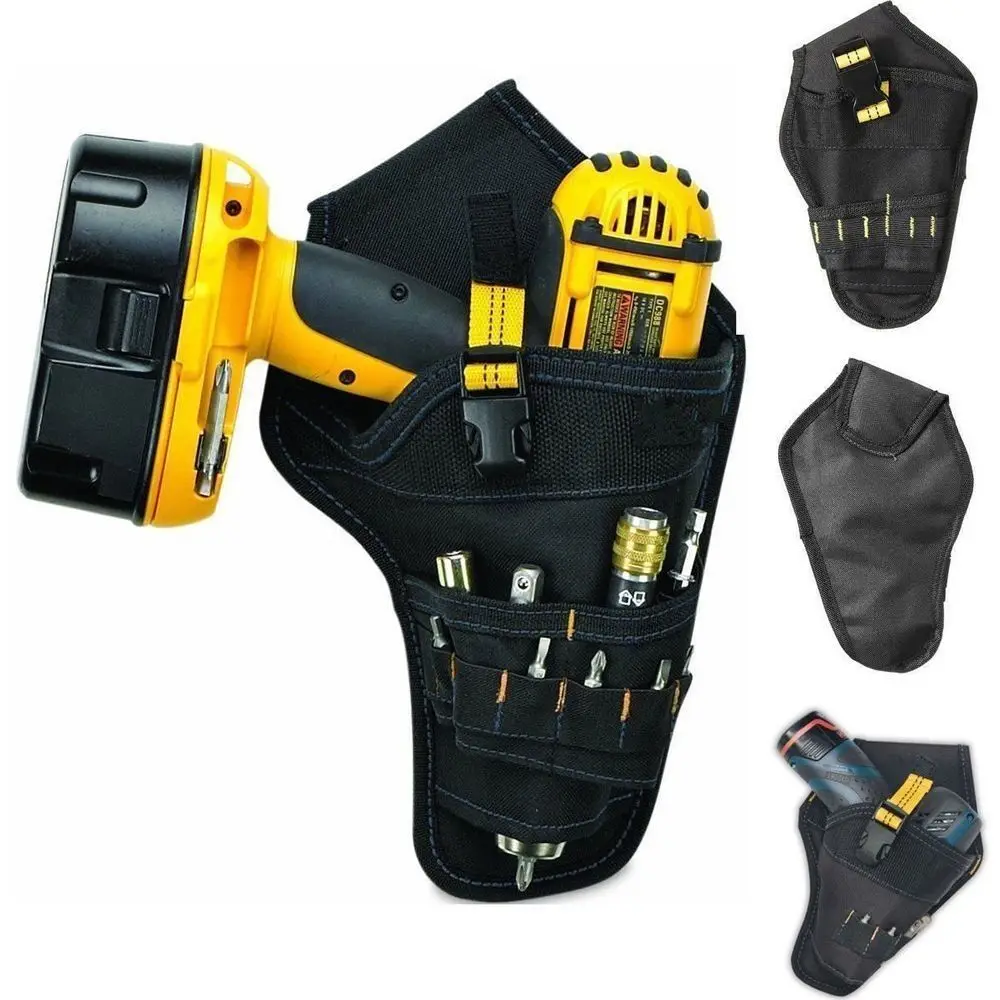 Electric Drill Toolkit Multi-Pocket Electrician\'s Toolkit Patchwork Color Heavy Duty Drill Holster Power Tool Holster