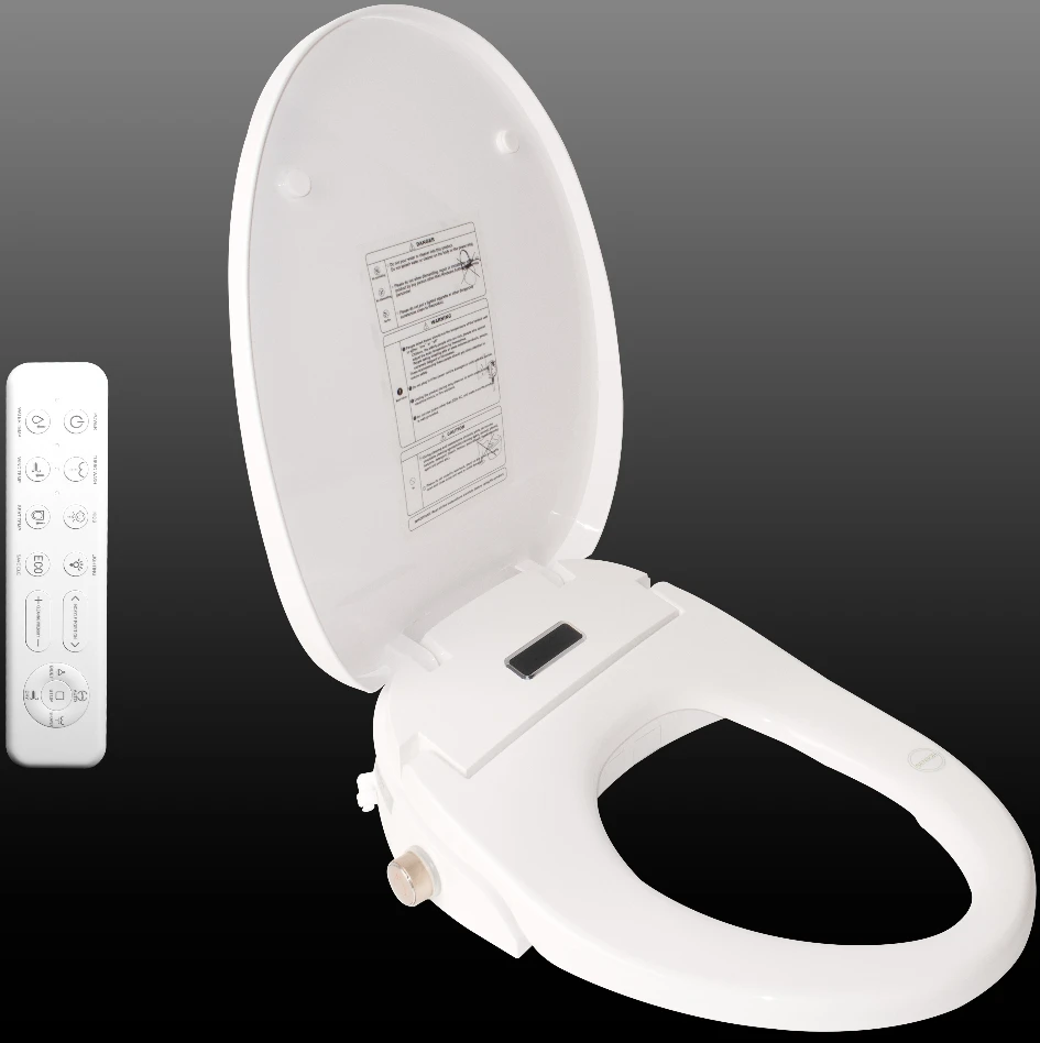 Luxury V-Bidet Smart Toilet Seat Auto Cleaning LED Display Instant Heating Remote Control Energy Saving Plastic Modern Design