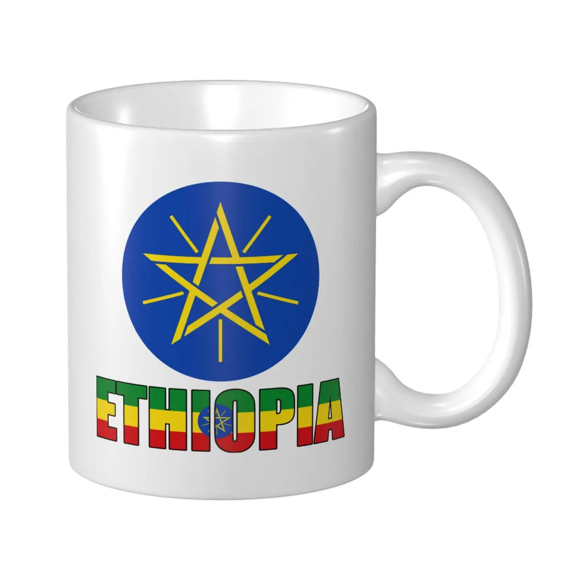 Mark Cup Mug Ethiopia Letter Flag Emblem Coffee Mugs Tea Milk Water Cup Travel Mugs For Office Home