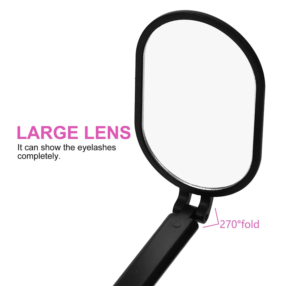

2pcs Foldable Eyelash Inspection Mirror Lightweight Portable Lash Grafting Makeup Tool For Home Salon Travel Large Crystal Clear