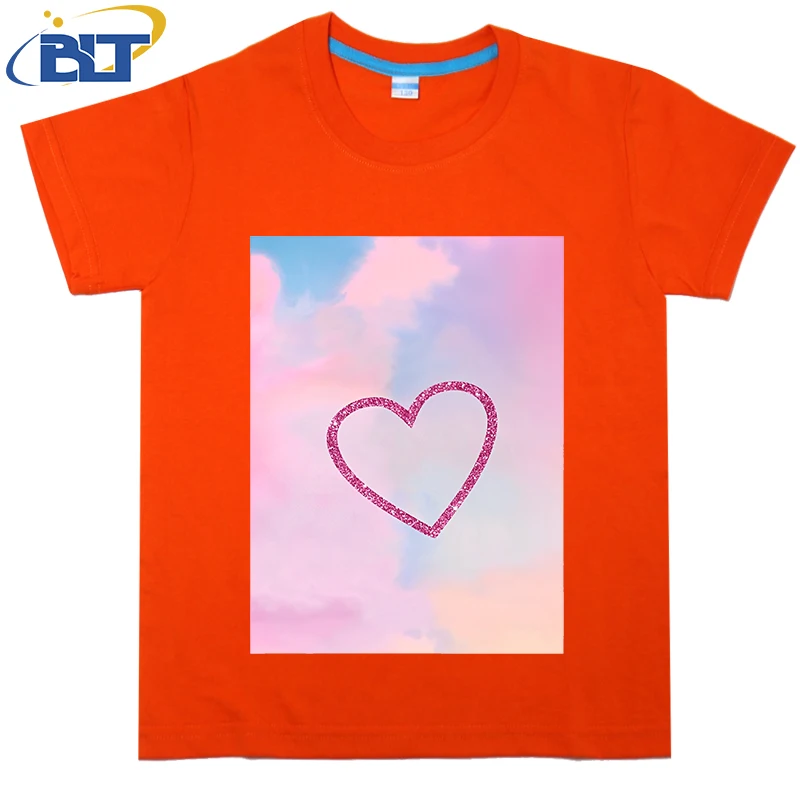 Camiseta con estampado de amante para niños, Tops casuales de manga corta de algodón de verano, adecuado para niños y niñas