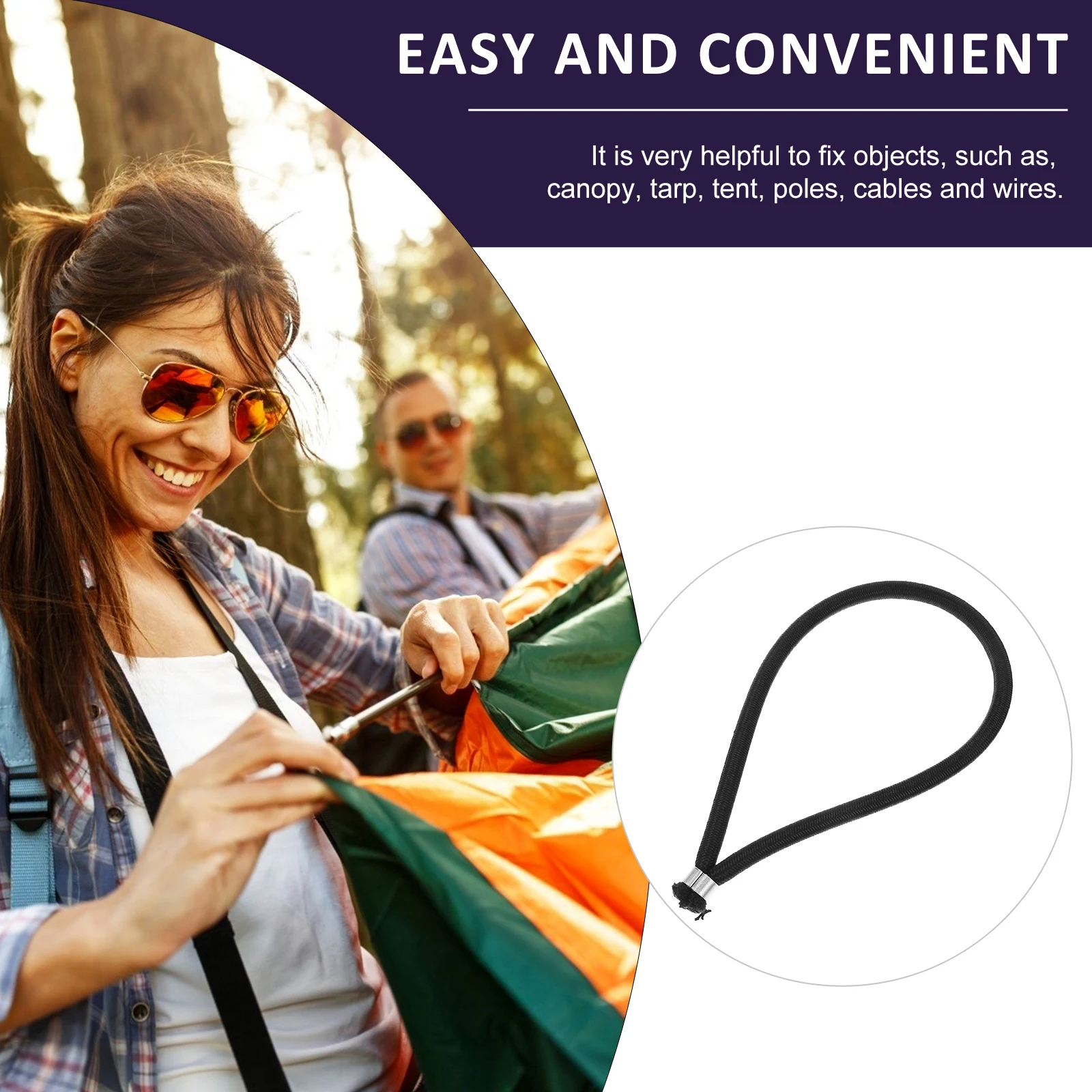 

5 Pcs Trampoline Bungee Cord Replacement Elastic Rope Canopy Tarp Tie down Strap Outdoor Latex Silk Ties Canopy down Strap