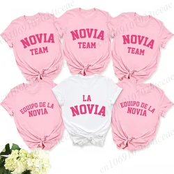 Spanish Team Bride T-Shirt Bachelorette Blouses Bridal Wedding Party Tops Girls Nights Single Farewell Tees Fashion Graphic Tees