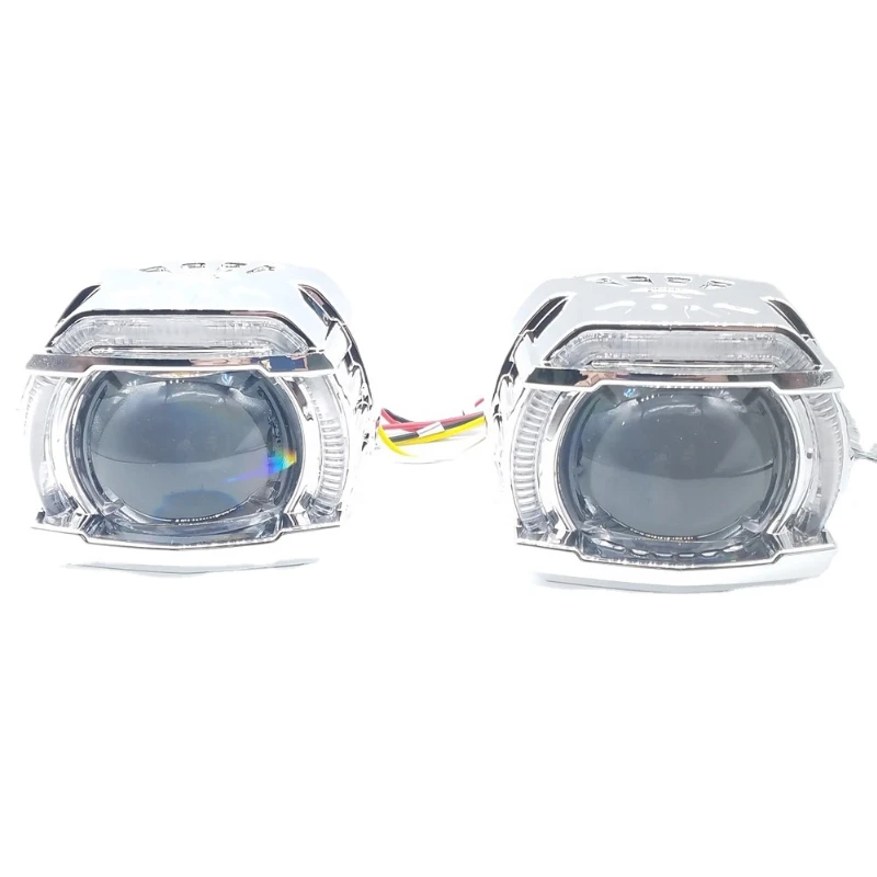 

Newst Car LED High Beam Projector Headlights Lens with DRL & Turn Motorcycle Lights for H1 H4 H7 9005 9006 lamps