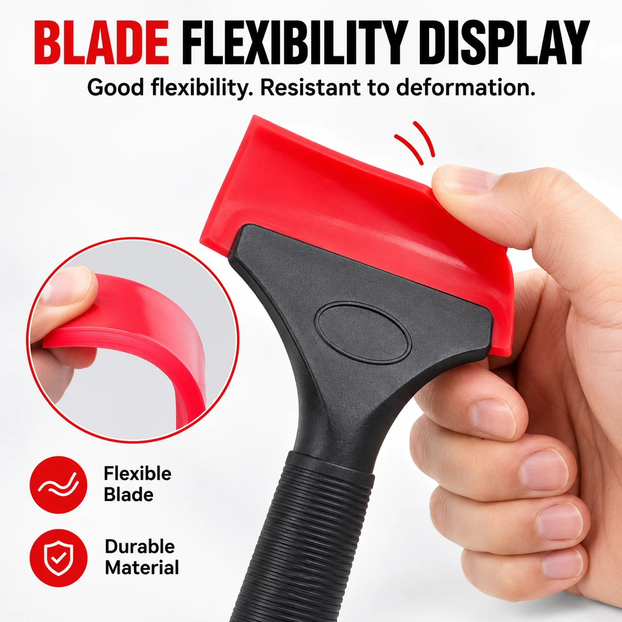 Car Window Film Application Tools Plastic Long-Handled Scraper Cowhide Scraper for Soft and Hard Glass Cleaning