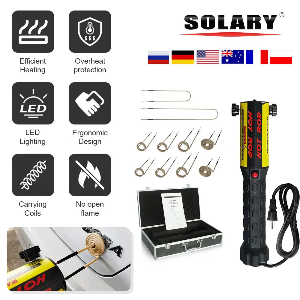 

Solary Heat Induction Tool - 1000W 110V Handhled Heat Induction Tool Automotive with 10 Coils, Rusty Screw Removing Tool