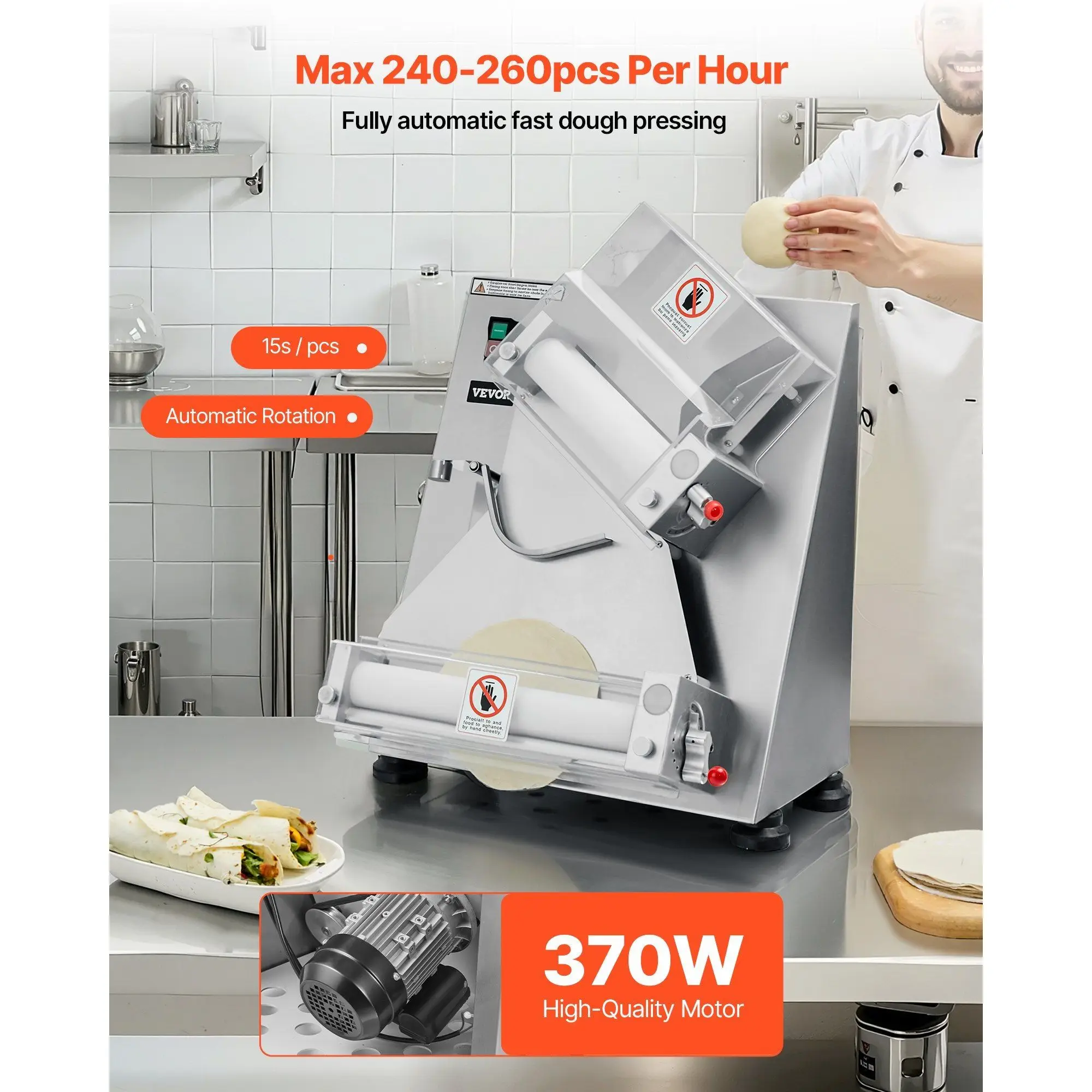Electric Dough Tablet Press, Automatic Stainless Steel Pizza Tablet Press