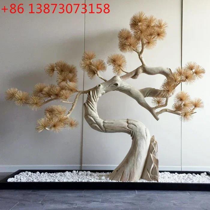 Simulated welcome pine large floor ornament solid wood carving large soft decoration