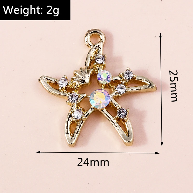 10 Stück 10x23mm Niedliche Kristall-Metall-Muschel-Anhänger für Schmuckherstellung, Halsketten, Ohrringe, Armbänder, DIY-Bastelzubehör – Detail 18