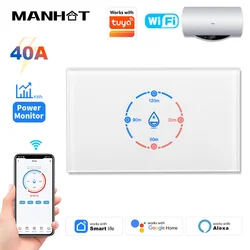 Smart Wifi Water Heater Boiler Touch Switch 40A 8800W US Standard Israel Smart Life APP control Work With Tuya Alexa Google Home