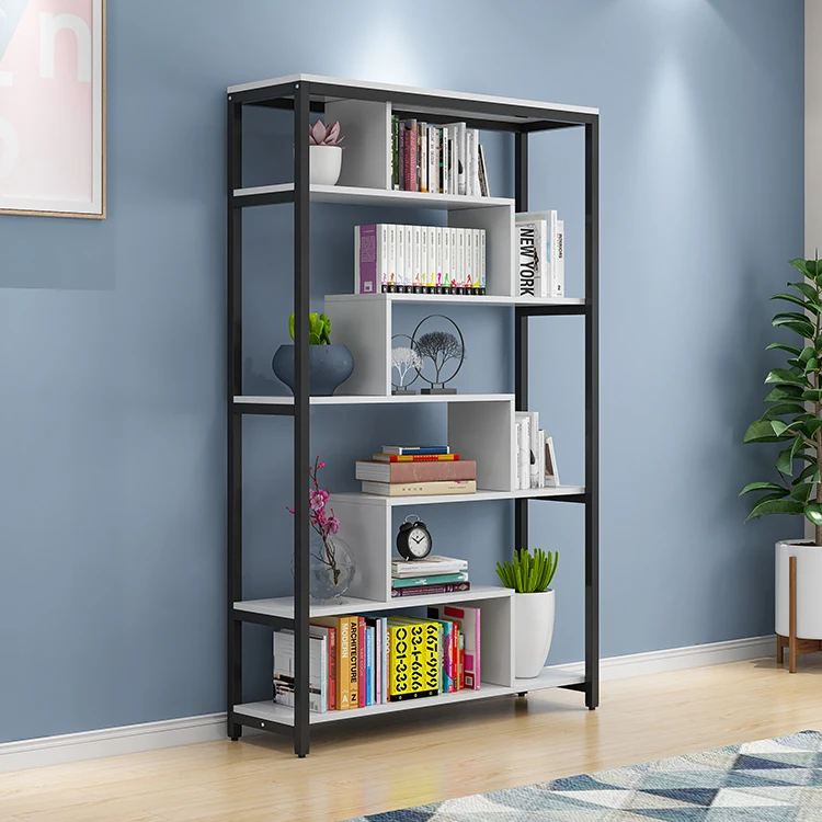 2021 new design modern creative corner library bookcase office furniture wooden bookshelf