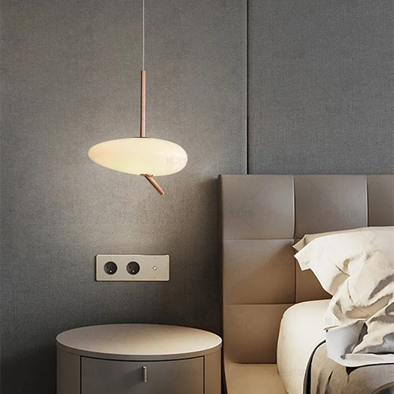 

Скандинавский минималистичный стеклянный светодиодный подвесной светильник, креативный дизайнерский булыжник, подвесные светильники с одной головкой, ресторан, гостиная, спальня