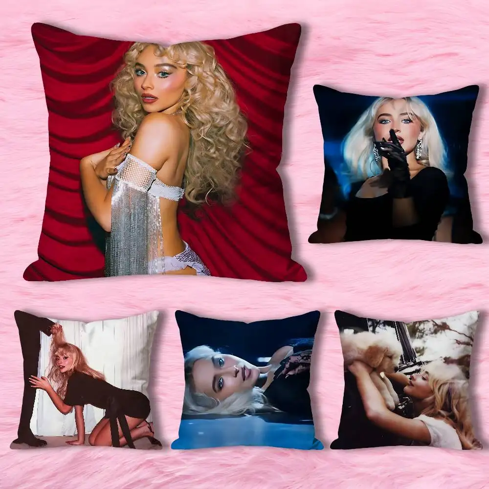 S-Sabrina C-Carpenter Bring Your Love Pillow Cases for Bedroom Living Room Sofa Home Decor Polyester Cushion Cover with Zipper