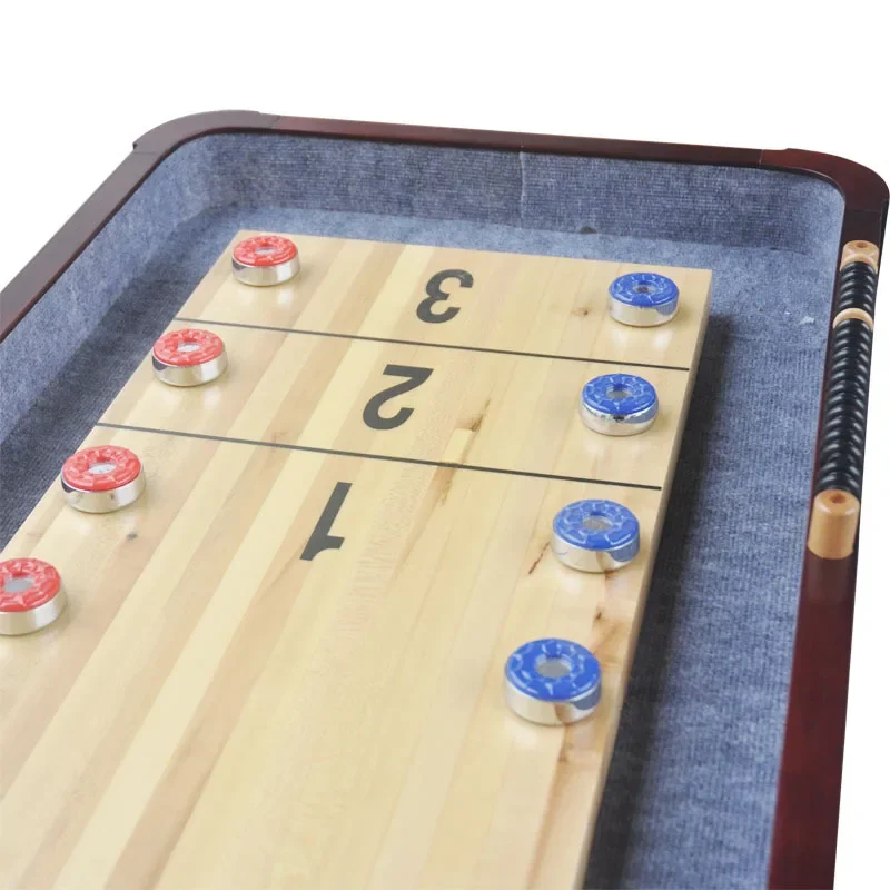 Wysokiej jakości drewno wewnętrzne o długości 9 stóp / 12 stóp do gier na świeżym powietrzu Playcraft Shuffle Table i krążki Shuffleboard Board