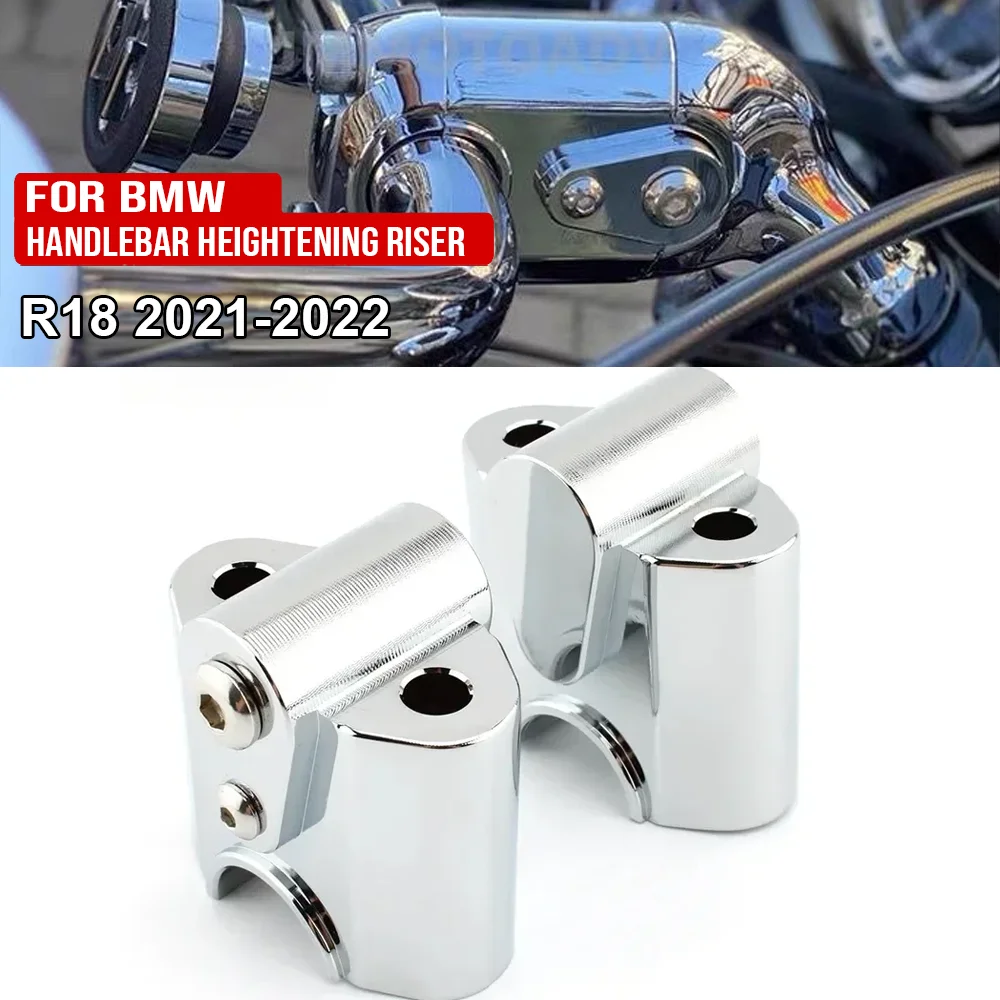 

For BMW R18 2020 2021 2022 Motorcycle Chrome Aluminum Handlebar Riser Bar Mount Handle Clamp Lift Clamp Adapters Accessories