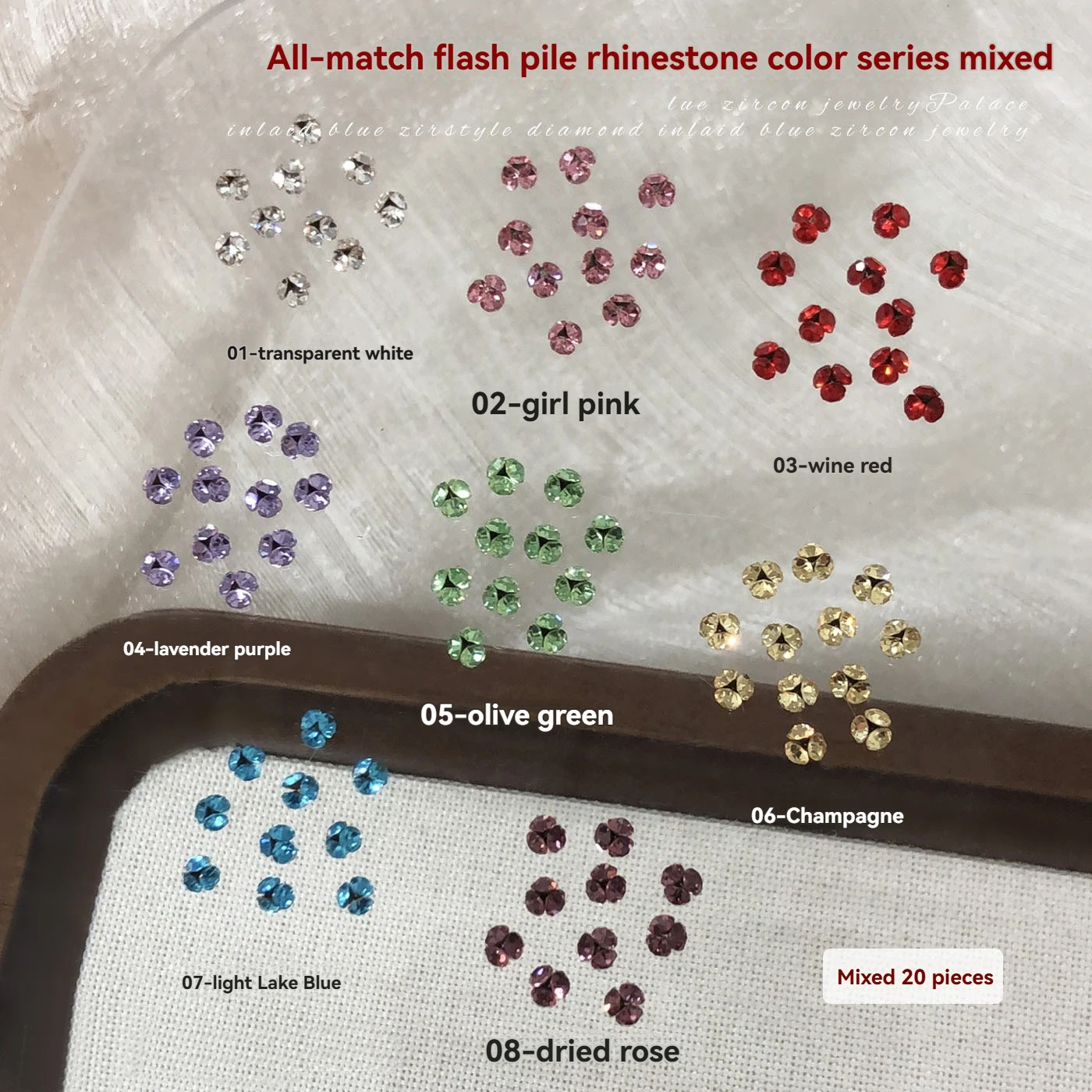 20 pçs champanhe inverno cor strass forma arte do prego cristal k9 vidro manicure decoração diy supplie