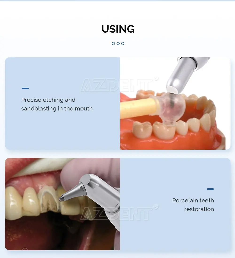 AZDENT Dental Aluminiumoxid Sandstrahlen Polierer MicroBlaster Wasser Spray Zahnmedizin Ausrüstung Werkzeug 2/4 Löcher mit Düse – Detail 12
