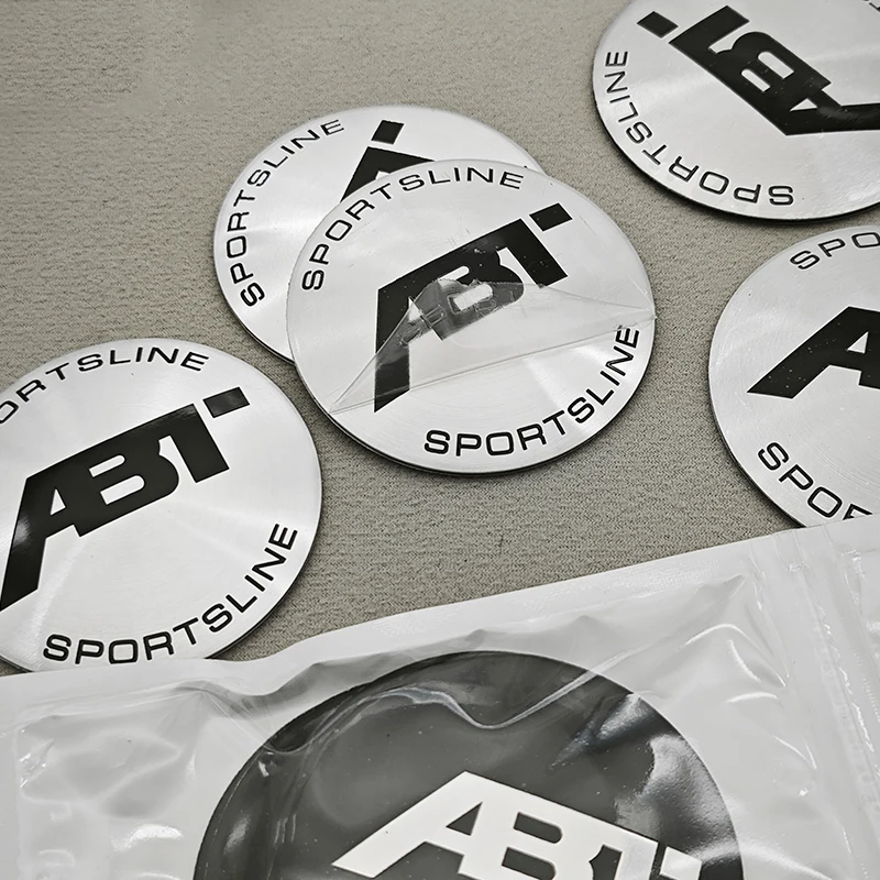 4 قطعة 56 مللي متر 60 مللي متر 65 مللي متر شعار ABT سيارة عجلة غطاء المركز محور قبعات شارة ملصق الشارات لأودي S RS SQ الخ سلسلة اكسسوارات السيارات #5
