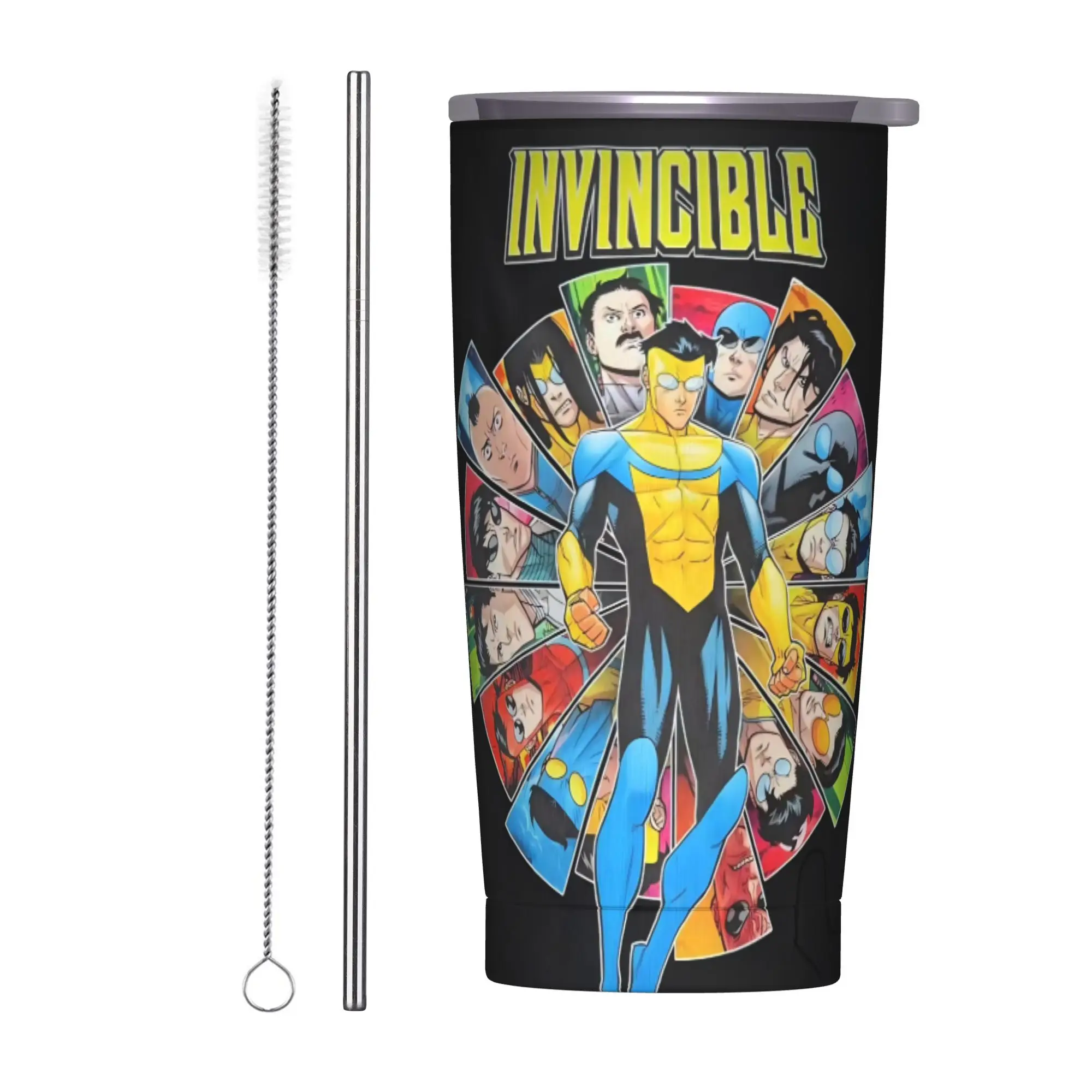 Invincibles Comic Tumbler Vacuum Insulated  Coffee Cups Stainless Steel Car Mugs Hot Cold Drink 20oz
