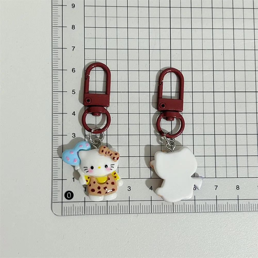 Sanrio Hello Kitty Leopard Print Love Series Personality Keychain Kawaii Girl Y2k Funny Cat Bag Hanging Bestie Gift Accessories