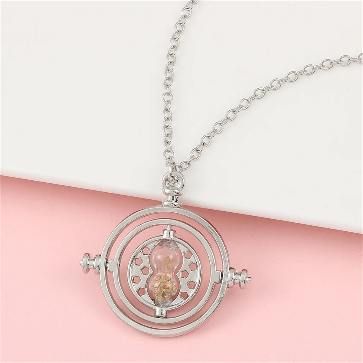 New Harried Time Necklace Timer Hourglass 360 Rotatable Potters Cosplay Props Astronomical Time Converter Magic School Fans Gift view 5