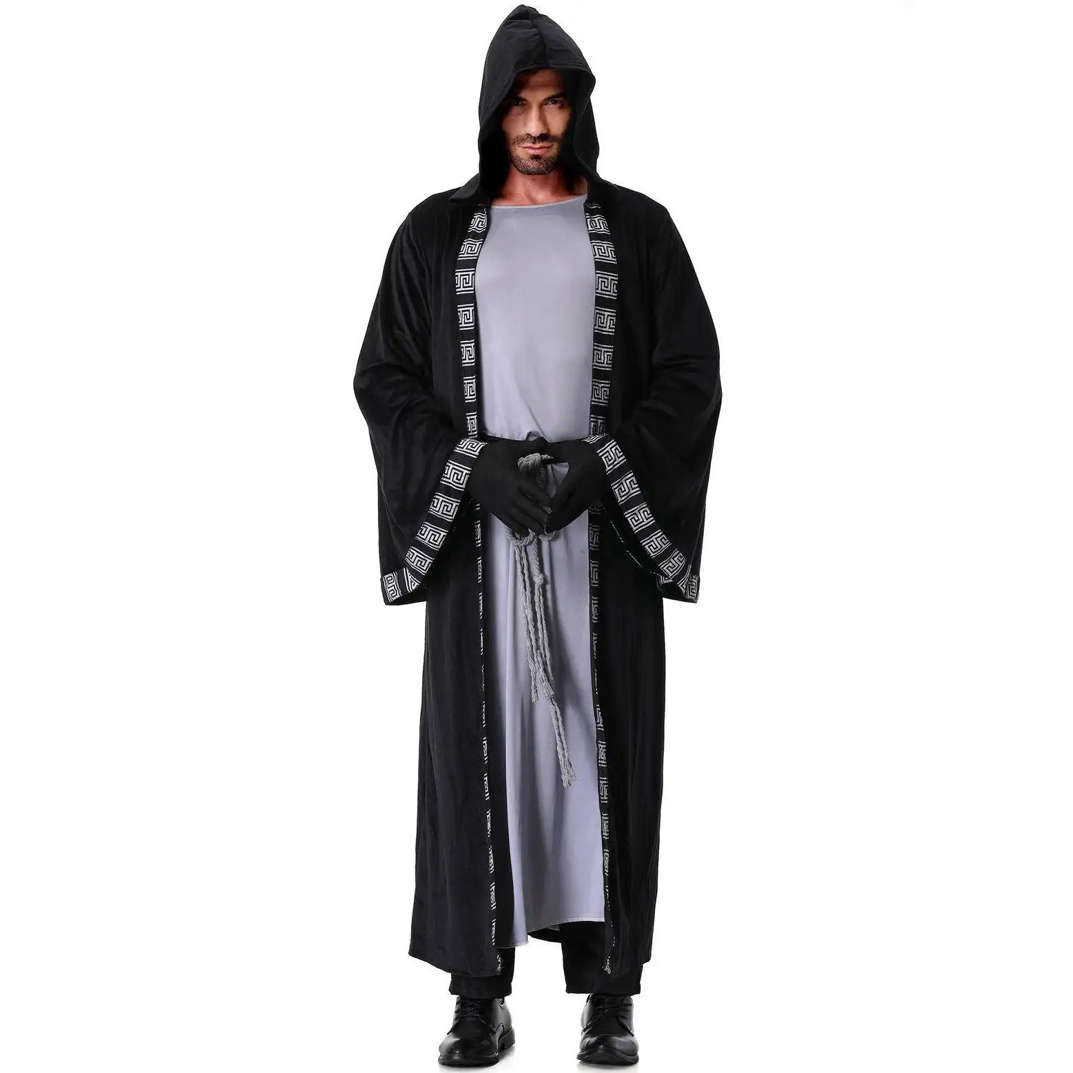중세 스타일 사신 로브 남성 할로윈 의상 마법사 의상 중동 사제 의상 무대 공연복