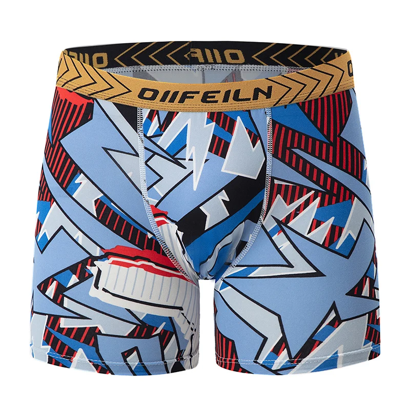 6 Piece Men's Underwear With Youth Print Trend Quick Drying Breathable Comfortable Sporty And Casual Long Flat Corner Pants image 5