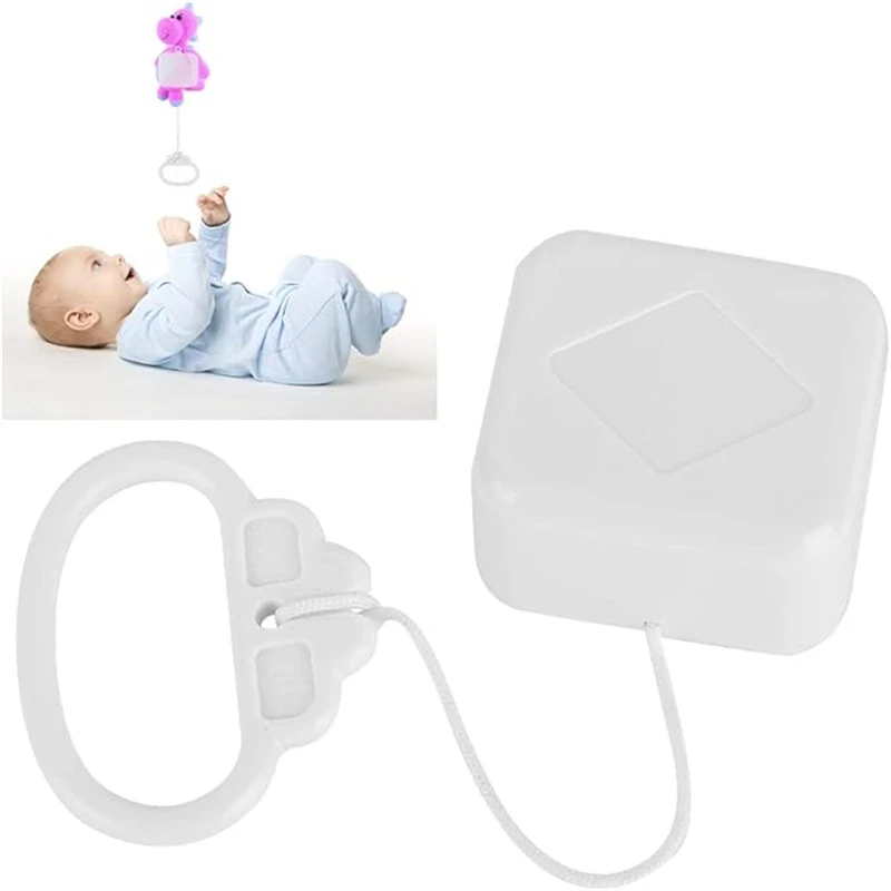 Caja de música con cable de cuerda para niños, sonajero blanco para cama, sonajero, regalos de juguete, piezas nuevas, accesorios para niños, Brahms, canción de cuna, 1/2