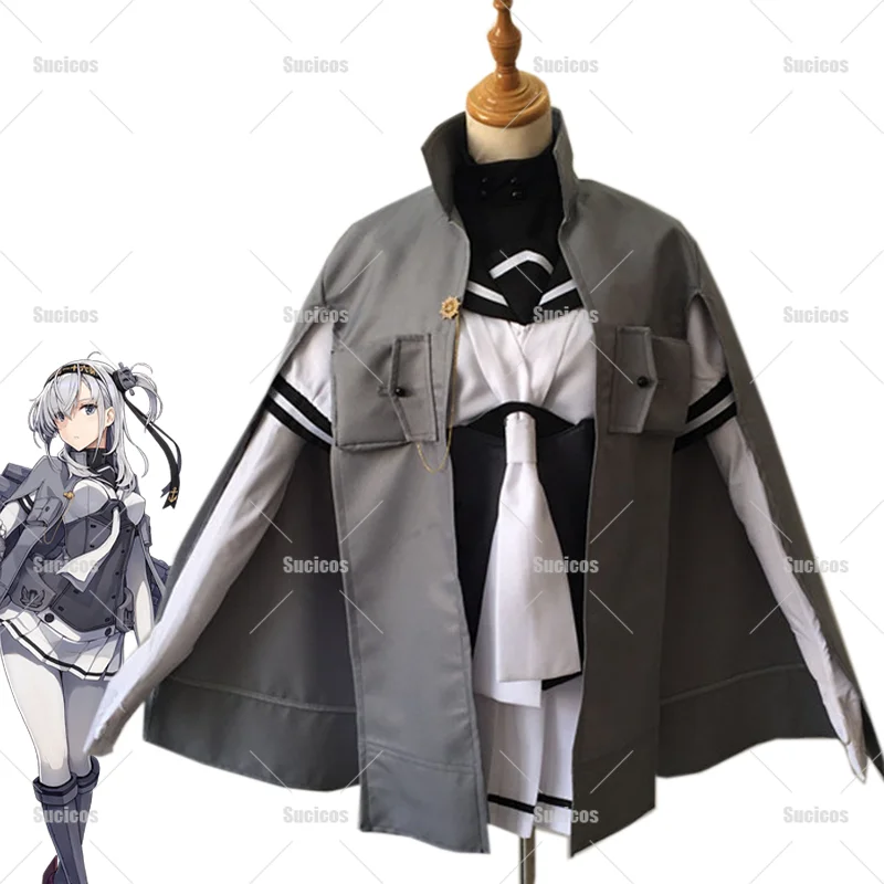 Anime Game Kantai Collection Kancolle Suzutsuki Cosplay Costume Wig Fighting Uniform Cloak Skirt Woman Sexy Kawaii Carnival Suit