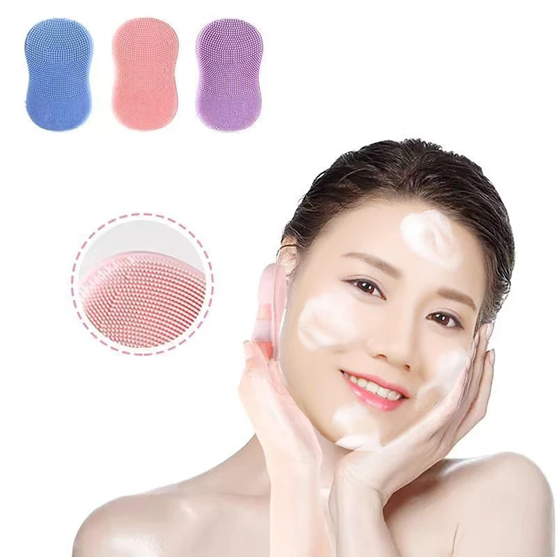 Mini Silicone Face Washing Brush, escova de rosto macio, nariz limpo, limpeza facial, ferramenta cosmética, remover maquiagem, 3pcs