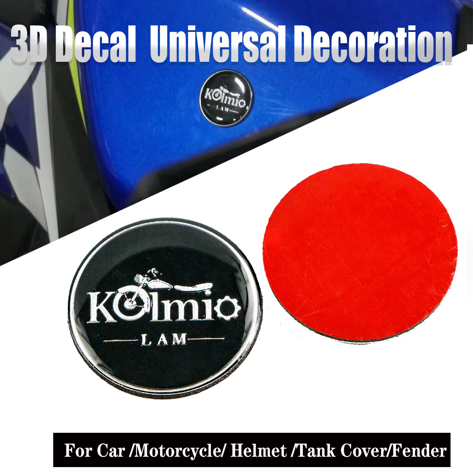 

2.5CM Car Styling Motorcycle Sticker 3D Round logo Universal Decoration Bicycle Oil Tank Trunk Fender Helmet Decals Accessories