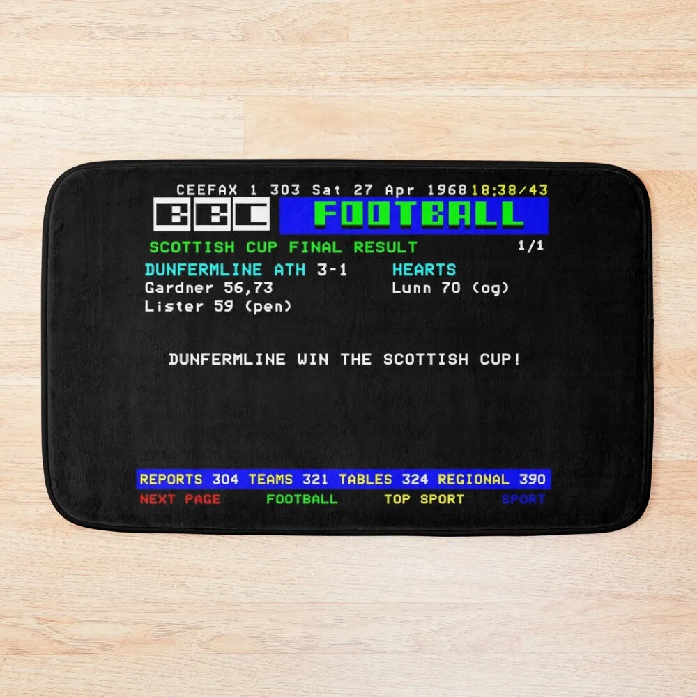 

Dunfermline 1968 Scottish Cup CEEFAX Bath Mat Bathtub Carpet Water Absorbent Carpet In The Living Room Mat