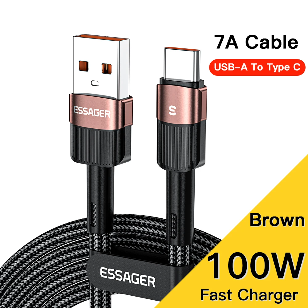 Essager 7A USB Typ C Kabel für Realme Huawei P30 Pro 66W Schnellladekabel USB-C Ladegerät Datenkabel für Samsung Oneplus Poco F3