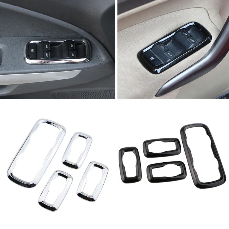 

ABS Chrome Window Lifter Switch Decoration Panel Cover Trim Sticker for Ford Ecosport New Fiesta MK7 car accessories