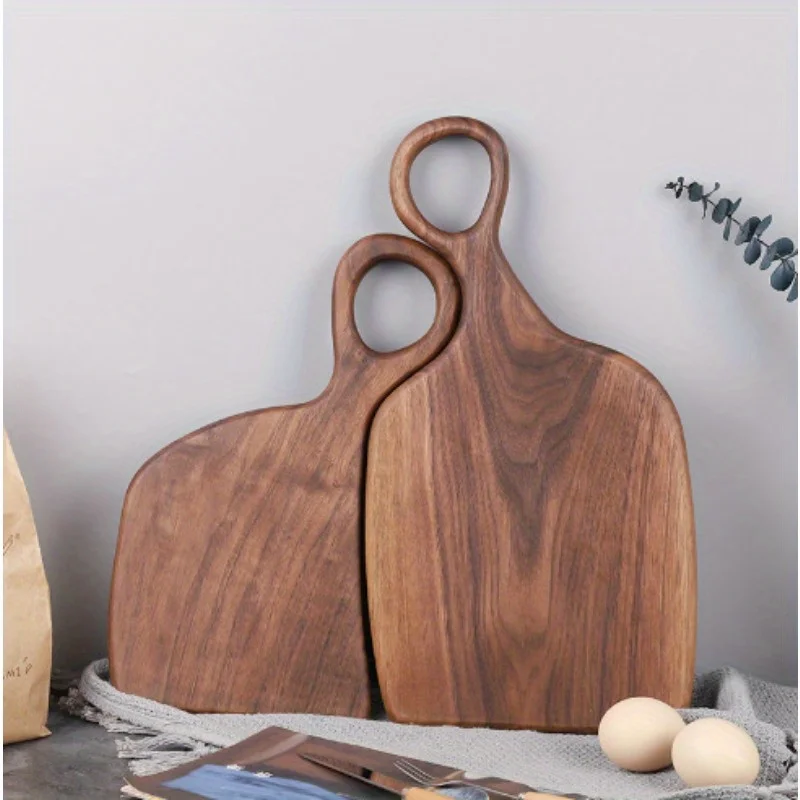 

2pcs Walnut Wood Cutting Boards Handcrafted Kitchen Chopping Boards for Food Prep Food-Safe Ideal for Couples & Home Chefs